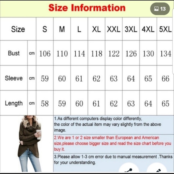 Cowl turtle neck Long Sleeve Sweater - Picture 8 of 8